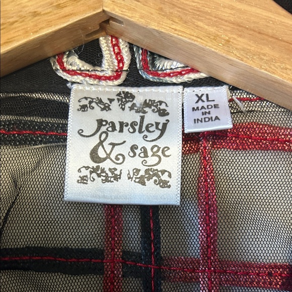 Parsley & Sage Sheer Women's Button-Front Jacket XL - Picture 4 of 7